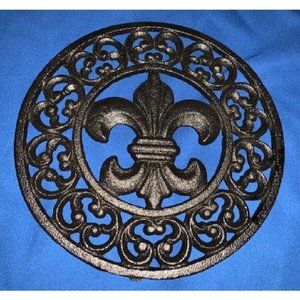 Fleur De Lis Trivet Black Cast Iron Kitchen Decor